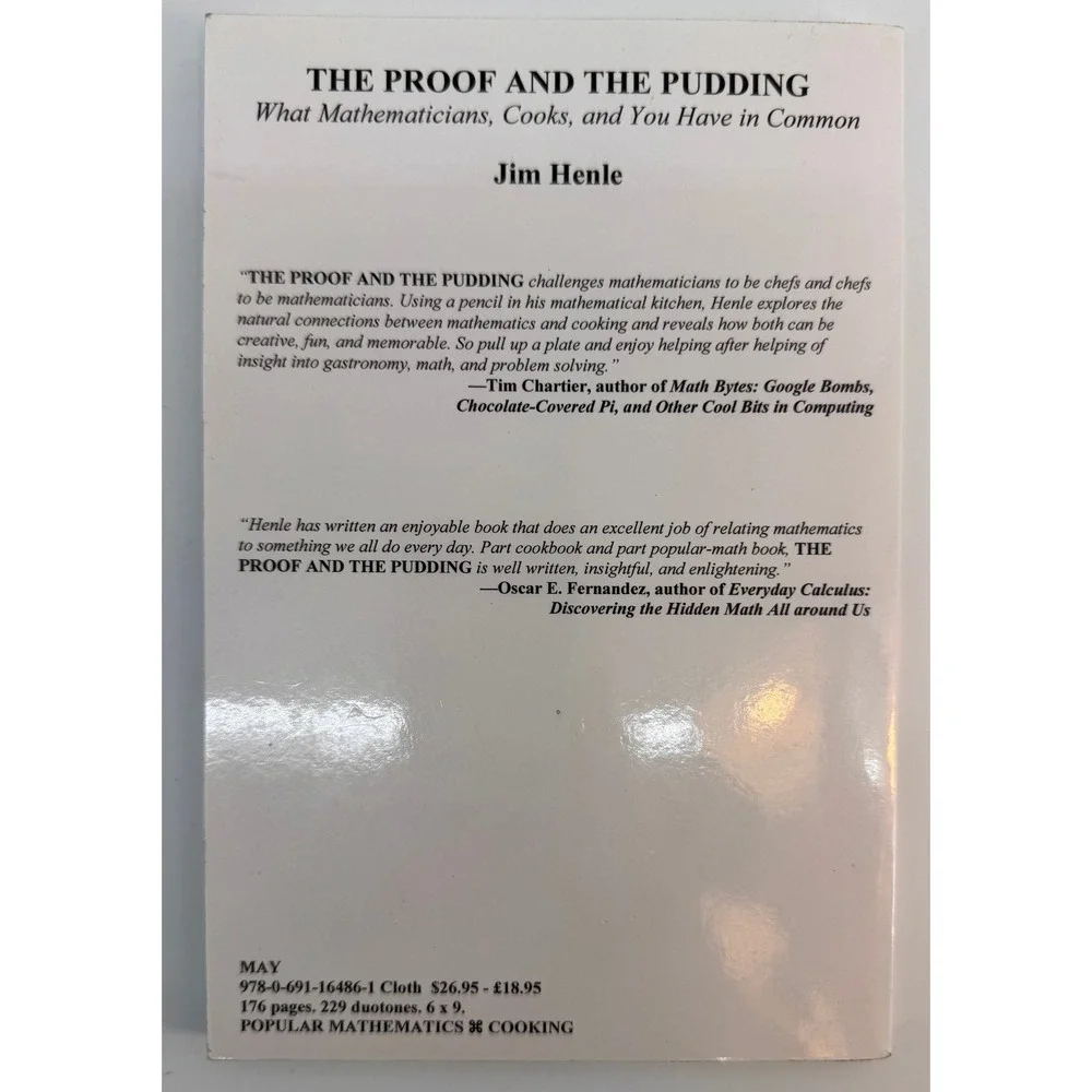 The Proof and the Pudding Jim Henle Uncorrected Advance Proof Math Cooking ARC